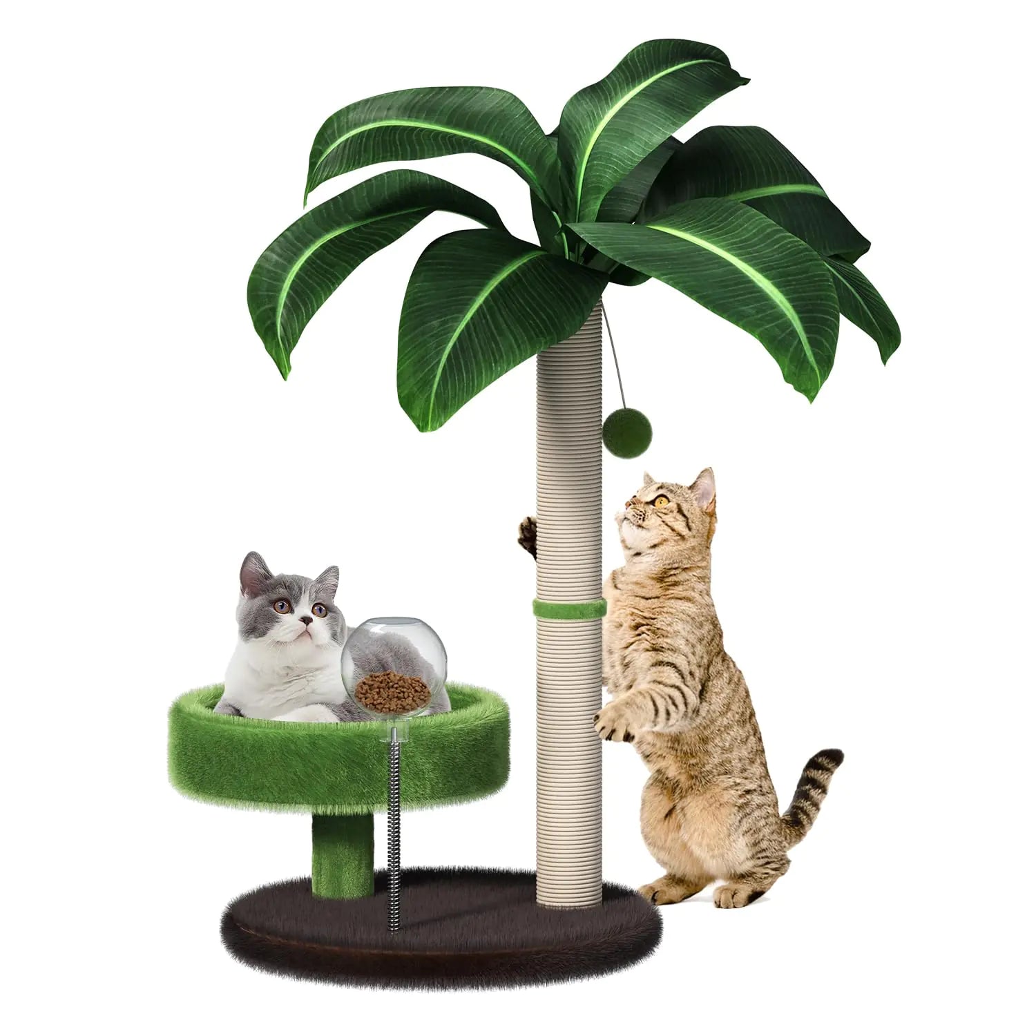 Cat Scratching Post with Bed Cat Tree Tower Natural Sisal Cat Scratcher