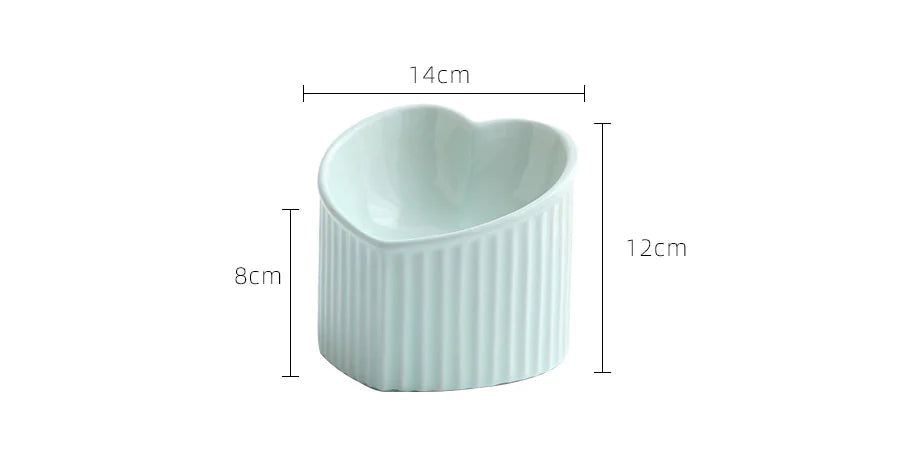 Ceramic Pet Bowl with Slanted Design for Cats
